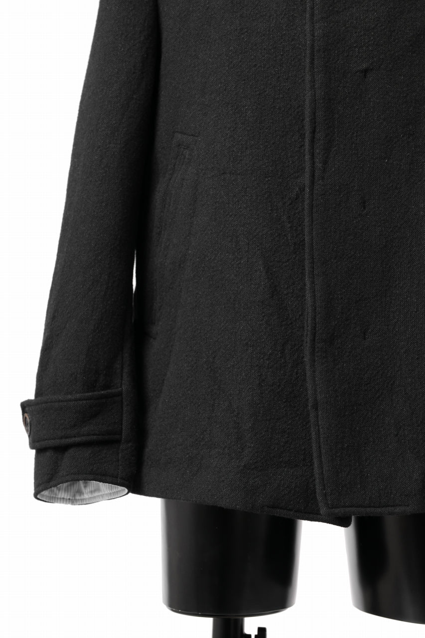 forme d'expression Hidden Plaquette Caban Short Coat (Black) - Image 18