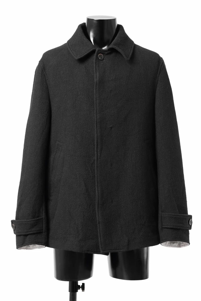 forme d'expression Hidden Plaquette Caban Short Coat (Black) - Image 2