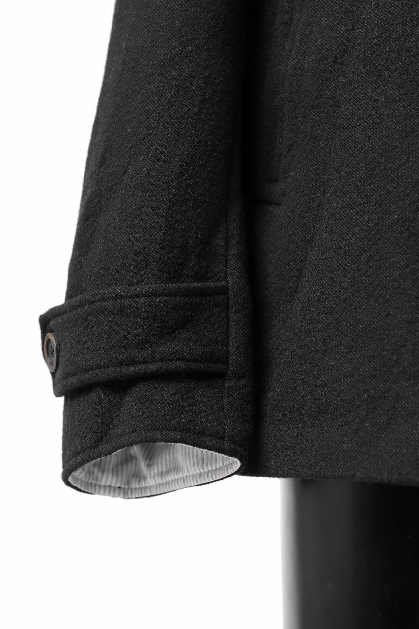 forme d'expression Hidden Plaquette Caban Short Coat (Black) - Image 20