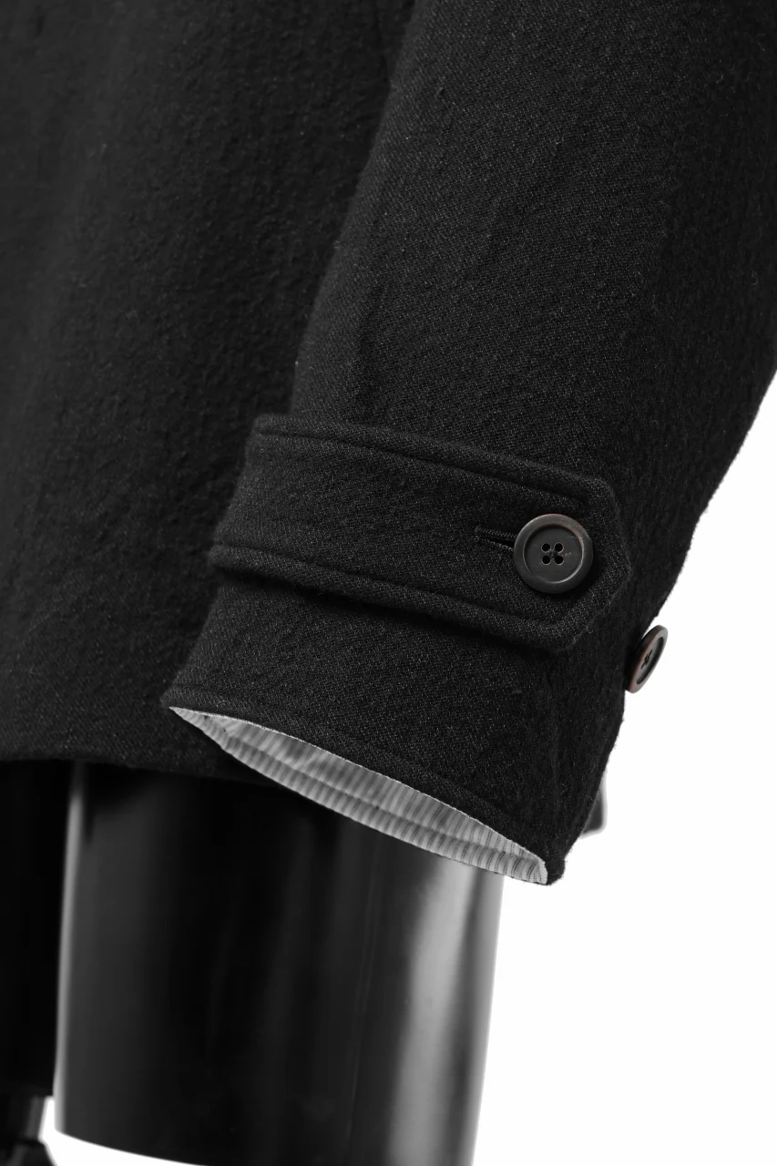forme d'expression Hidden Plaquette Caban Short Coat (Black) - Image 24