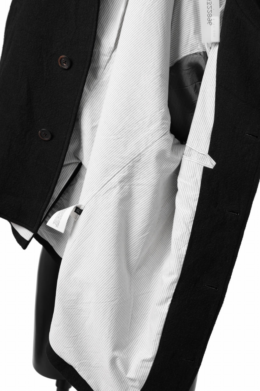 forme d'expression Hidden Plaquette Caban Short Coat (Black) - Image 29