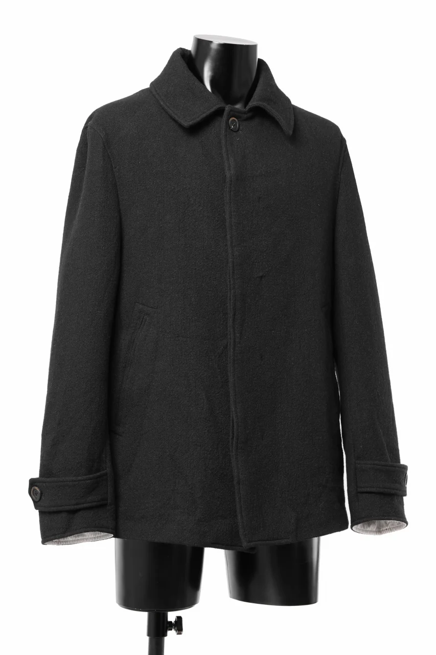 forme d'expression Hidden Plaquette Caban Short Coat (Black) - Image 3