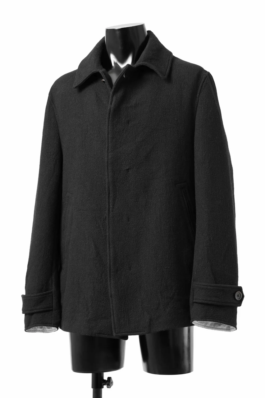 forme d'expression Hidden Plaquette Caban Short Coat (Black) - Image 4