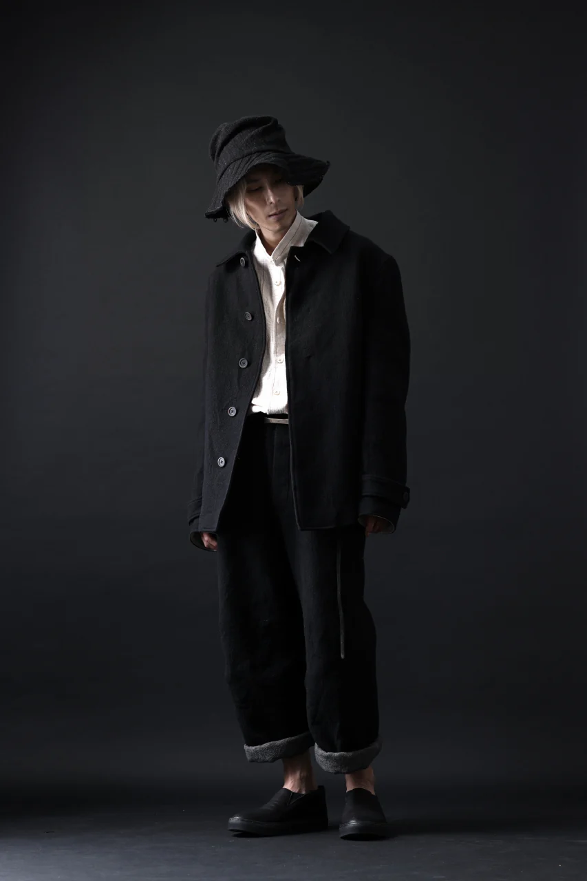 forme d'expression Hidden Plaquette Caban Short Coat (Black) - Image 43