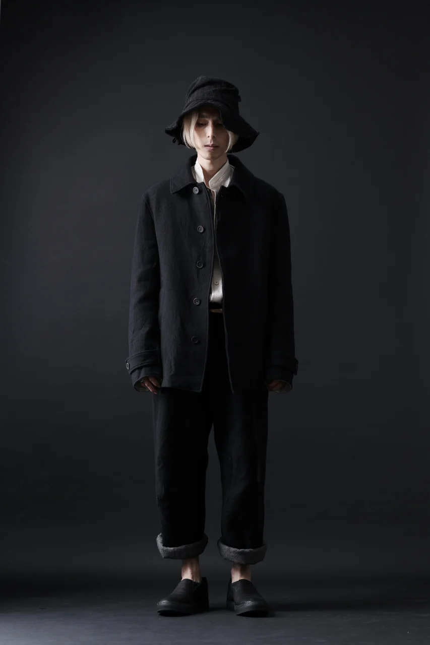 forme d'expression Hidden Plaquette Caban Short Coat (Black) - Image 45