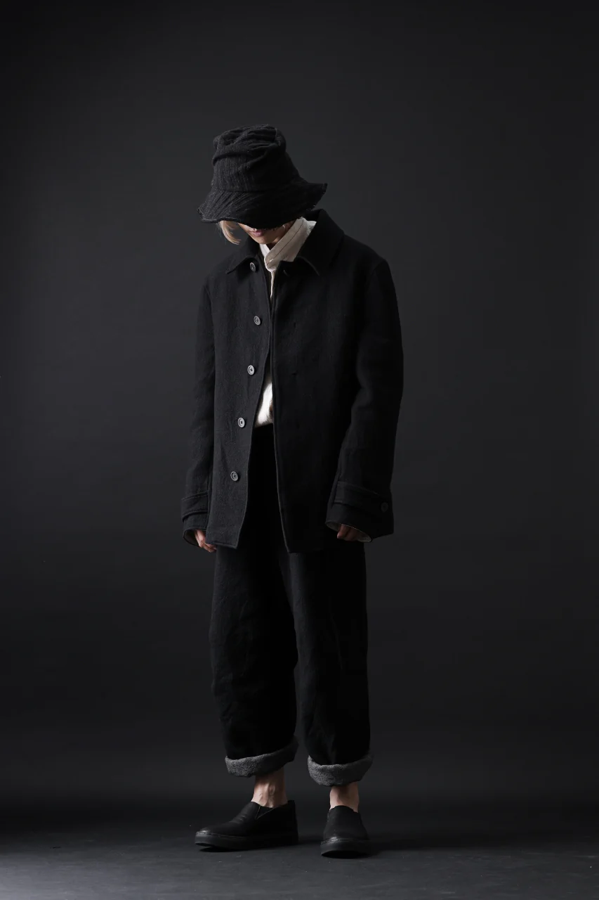 forme d'expression Hidden Plaquette Caban Short Coat (Black) - Image 49