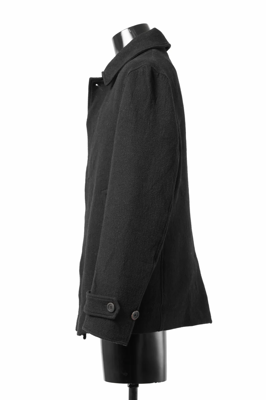 forme d'expression Hidden Plaquette Caban Short Coat (Black) - Image 5