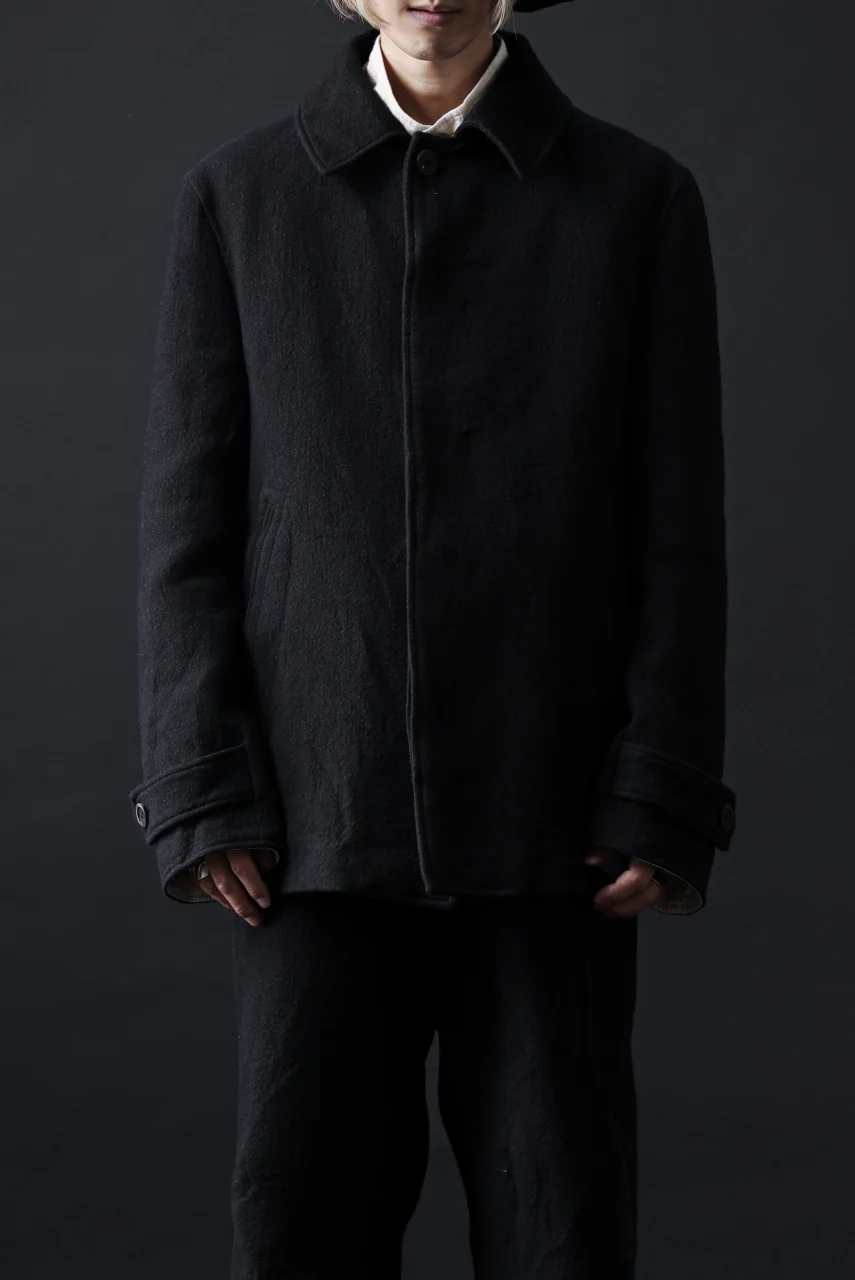 forme d'expression Hidden Plaquette Caban Short Coat (Black) - Image 7