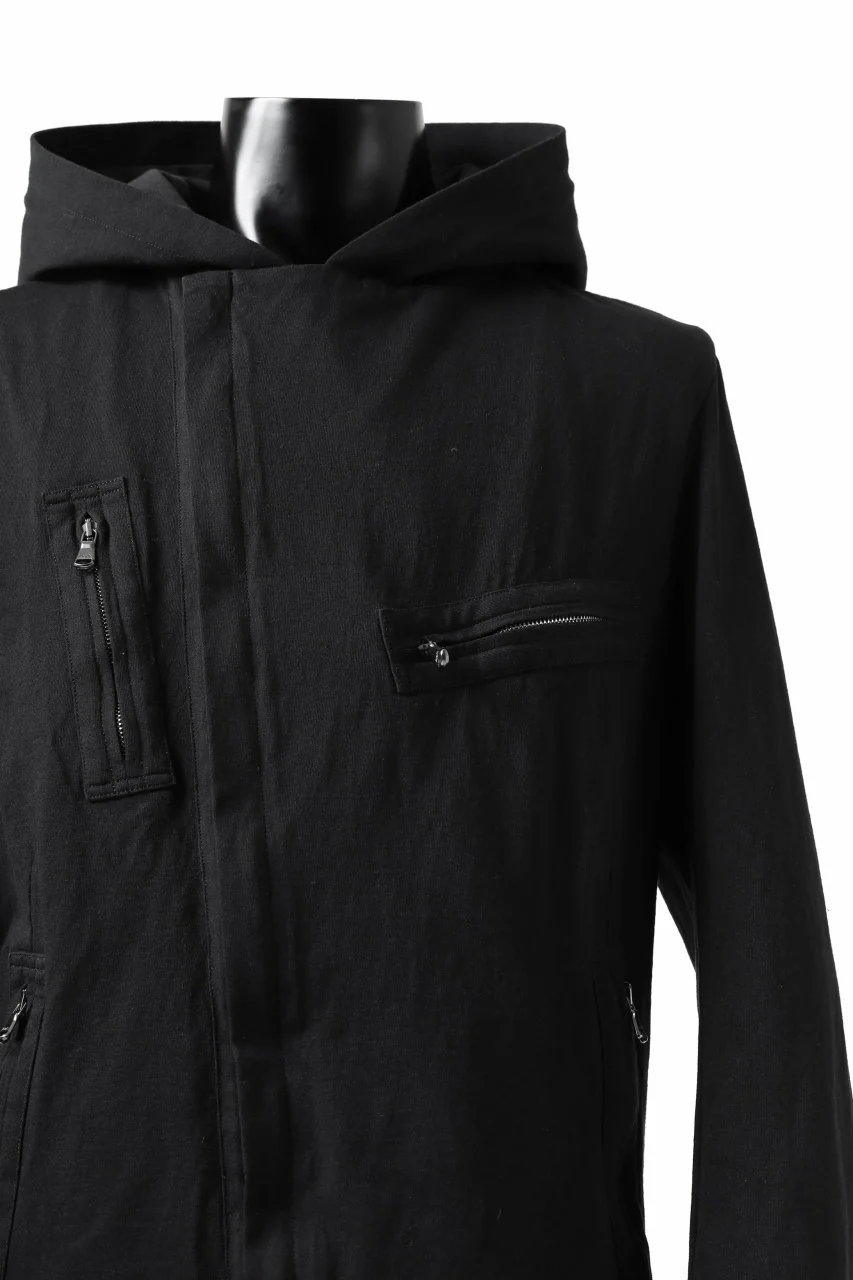 forme d'expression Hooded Biker Jacket (Black) - Image 12