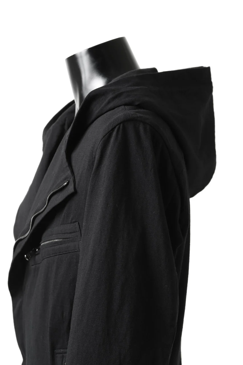 forme d'expression Hooded Biker Jacket (Black) - Image 16