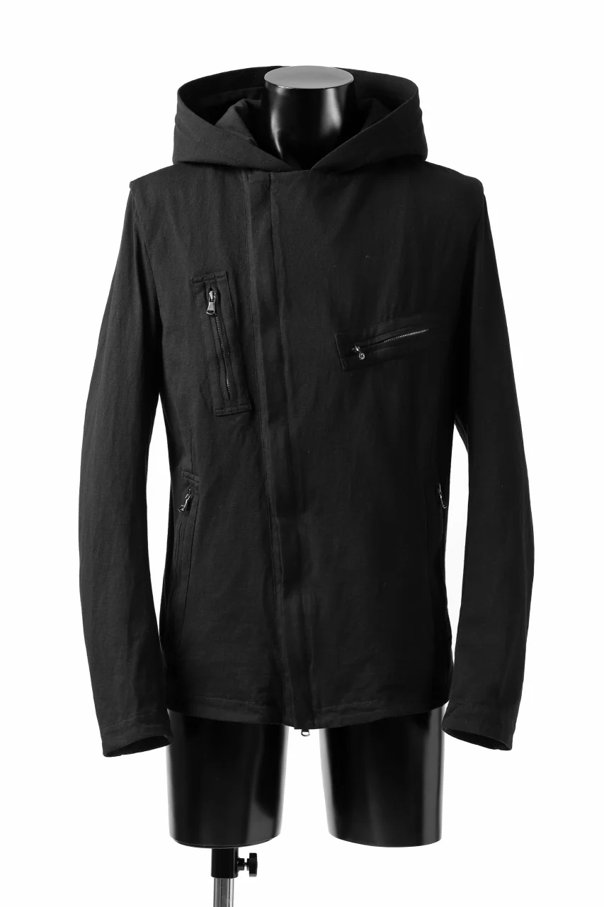 forme d'expression Hooded Biker Jacket (Black) - Image 2