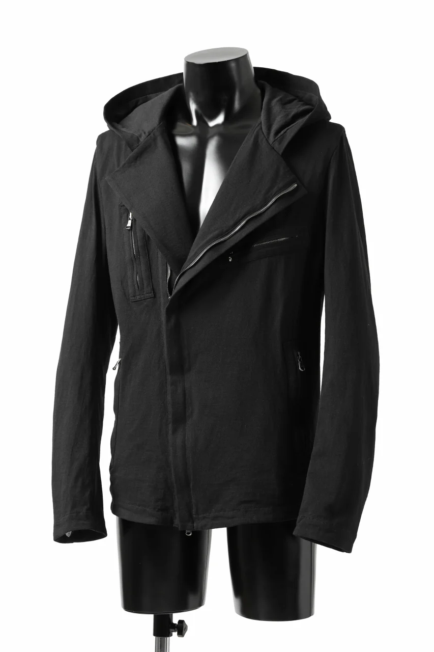 forme d'expression Hooded Biker Jacket (Black) - Image 3