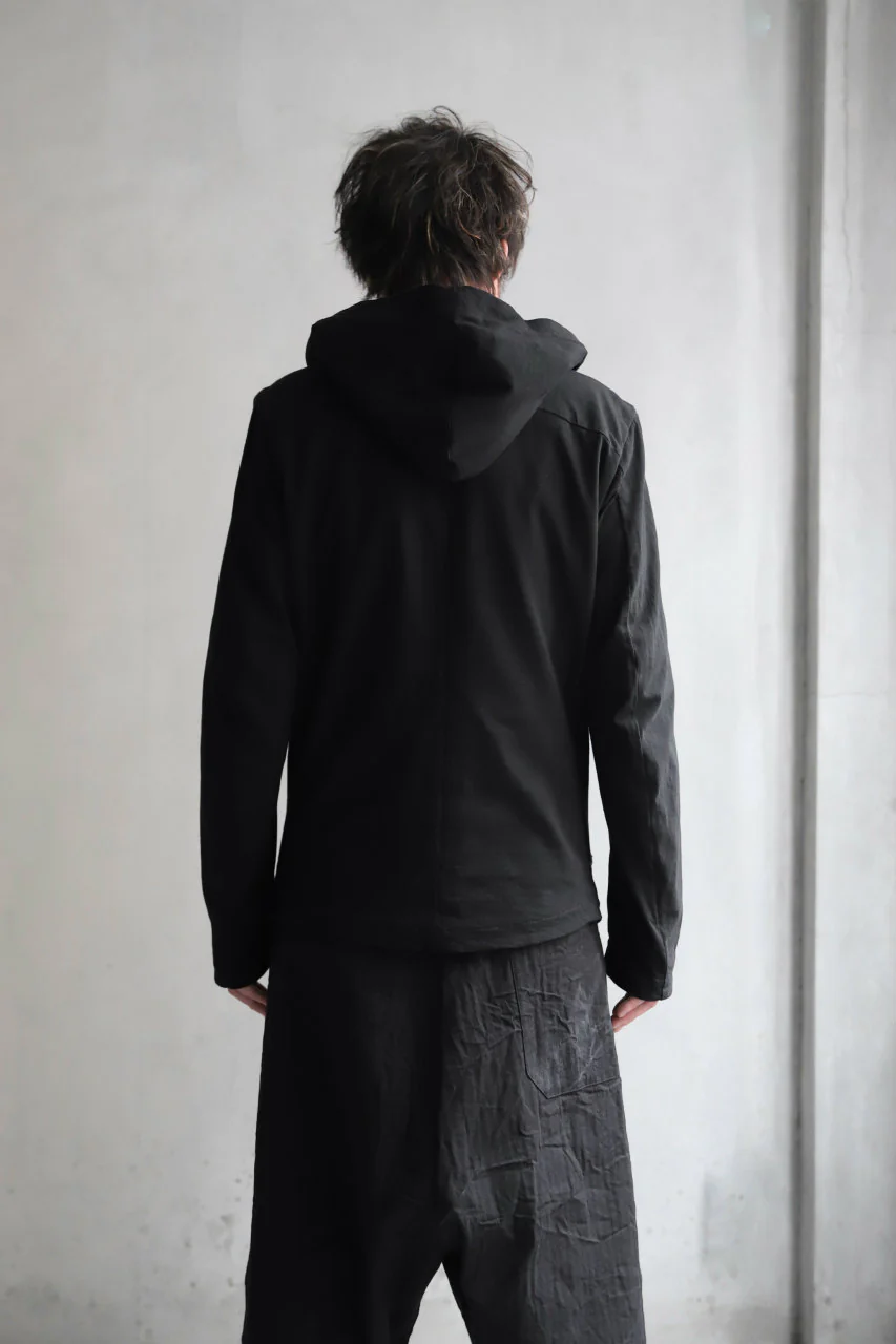 forme d'expression Hooded Biker Jacket (Black) - Image 31