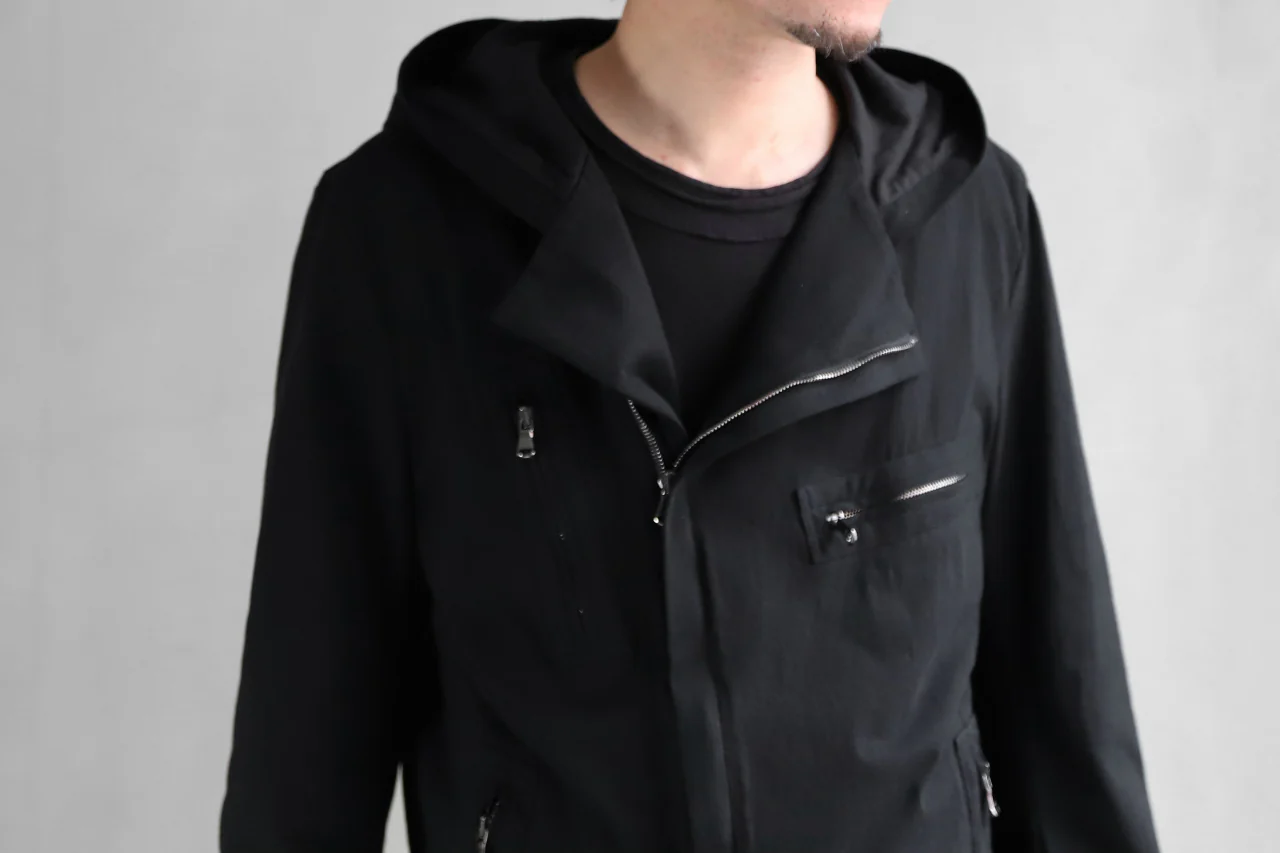 forme d'expression Hooded Biker Jacket (Black) - Image 35