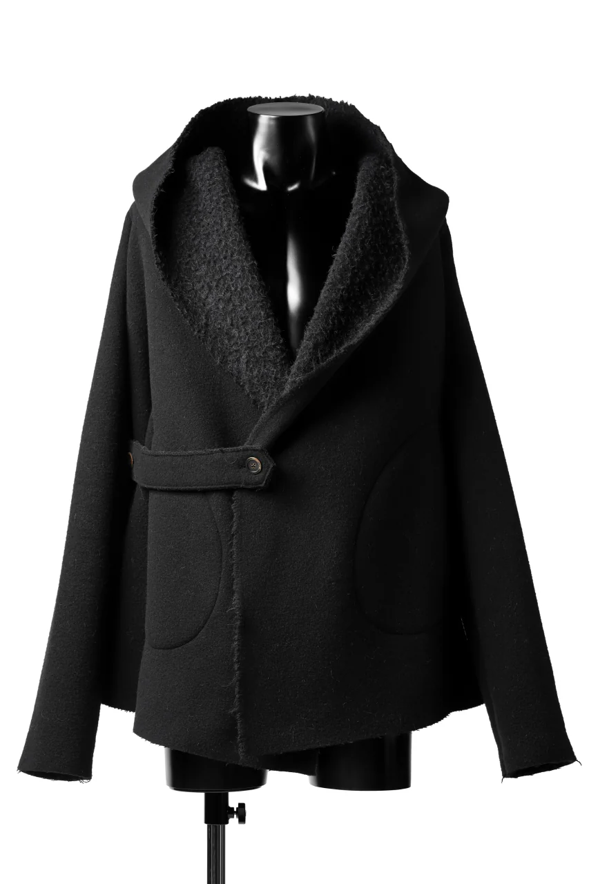 forme d'expression Hooded Cardigan Jacket (Black)