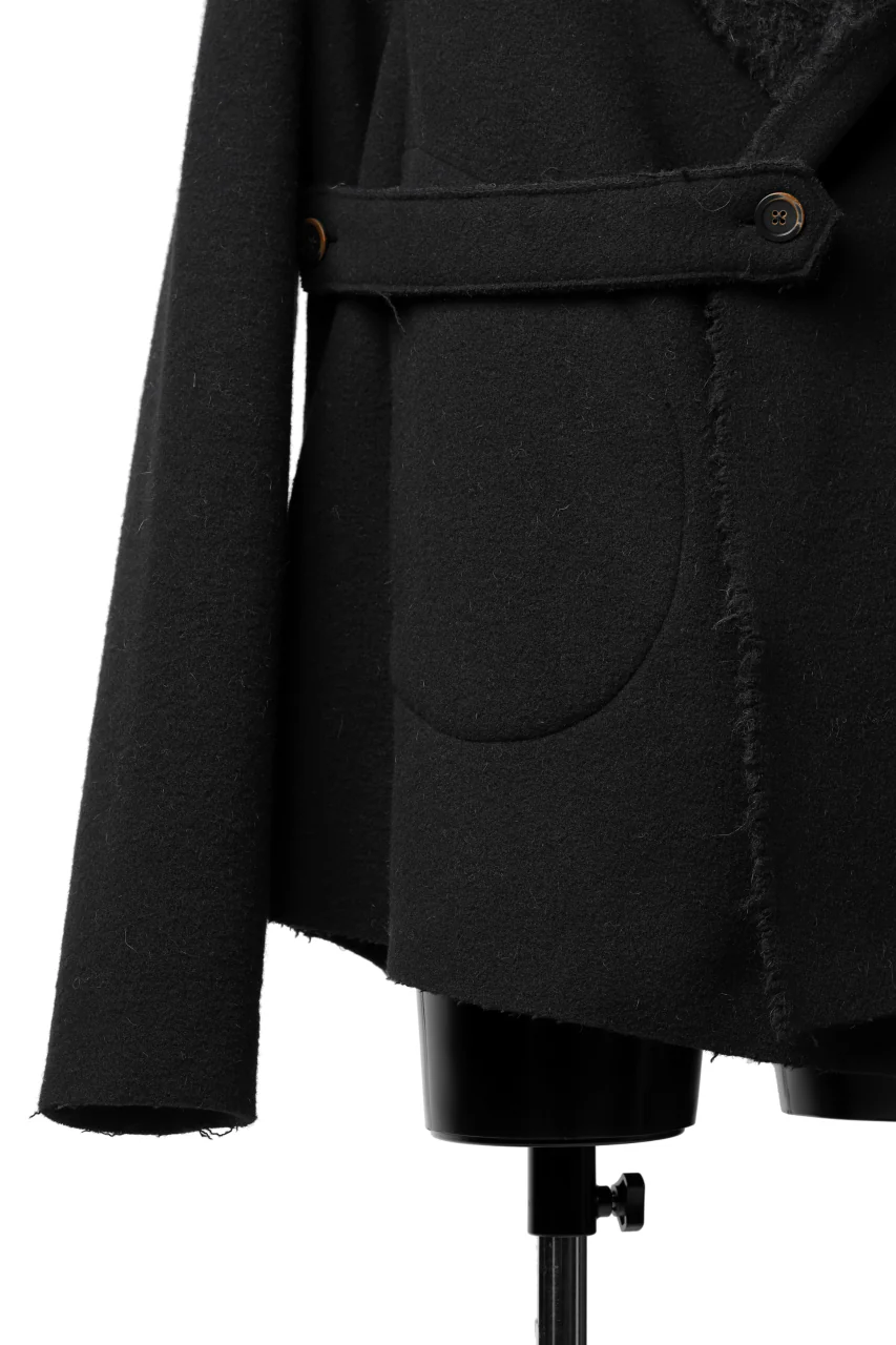 forme d'expression Hooded Cardigan Jacket (Black) - Image 14