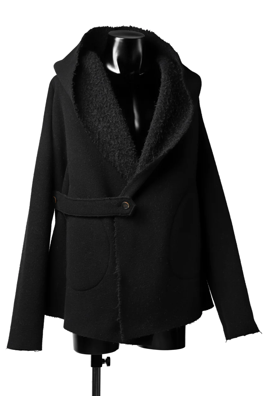 forme d'expression Hooded Cardigan Jacket (Black) - Image 2