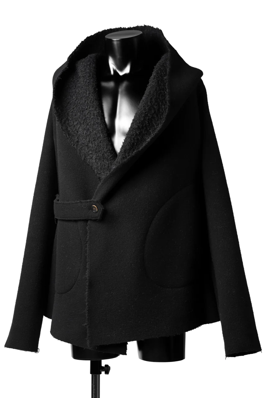 forme d'expression Hooded Cardigan Jacket (Black) - Image 3