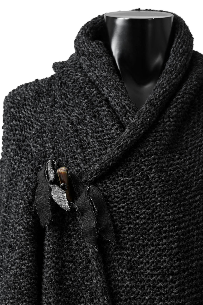 forme d'expression Knitted Robe Coatt (Black Melange) - Image 2