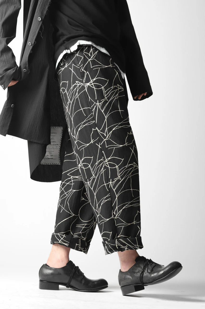 forme d'expression Narrow Tucked Wide Trousers (Black) - Image 11