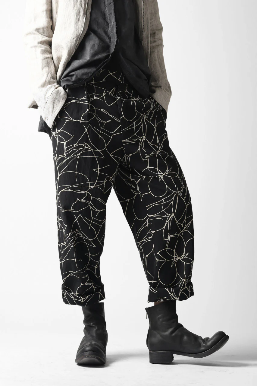 forme d'expression Narrow Tucked Wide Trousers (Black) - Image 19
