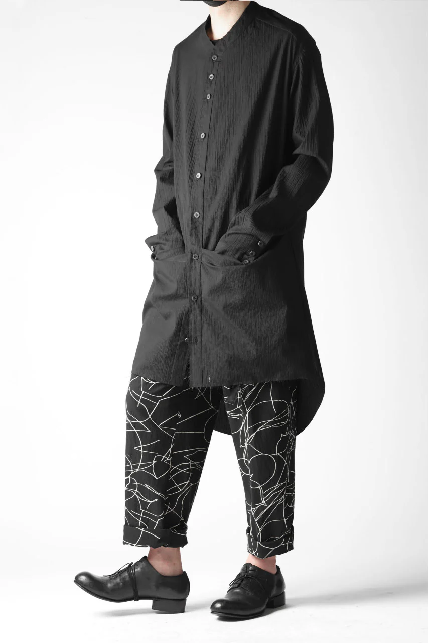 forme d'expression Narrow Tucked Wide Trousers (Black) - Image 25