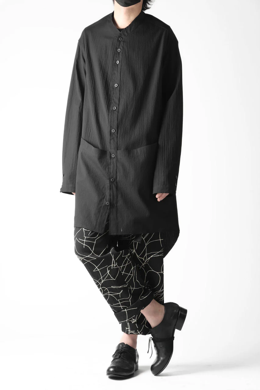 forme d'expression Narrow Tucked Wide Trousers (Black) - Image 26