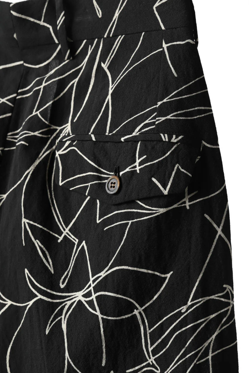 forme d'expression Narrow Tucked Wide Trousers (Black) - Image 39