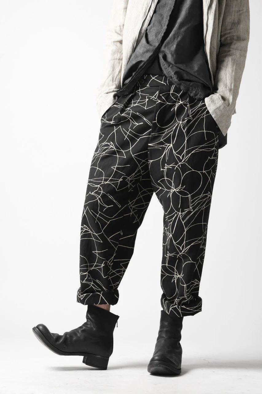 forme d'expression Narrow Tucked Wide Trousers (Black) - Image 43