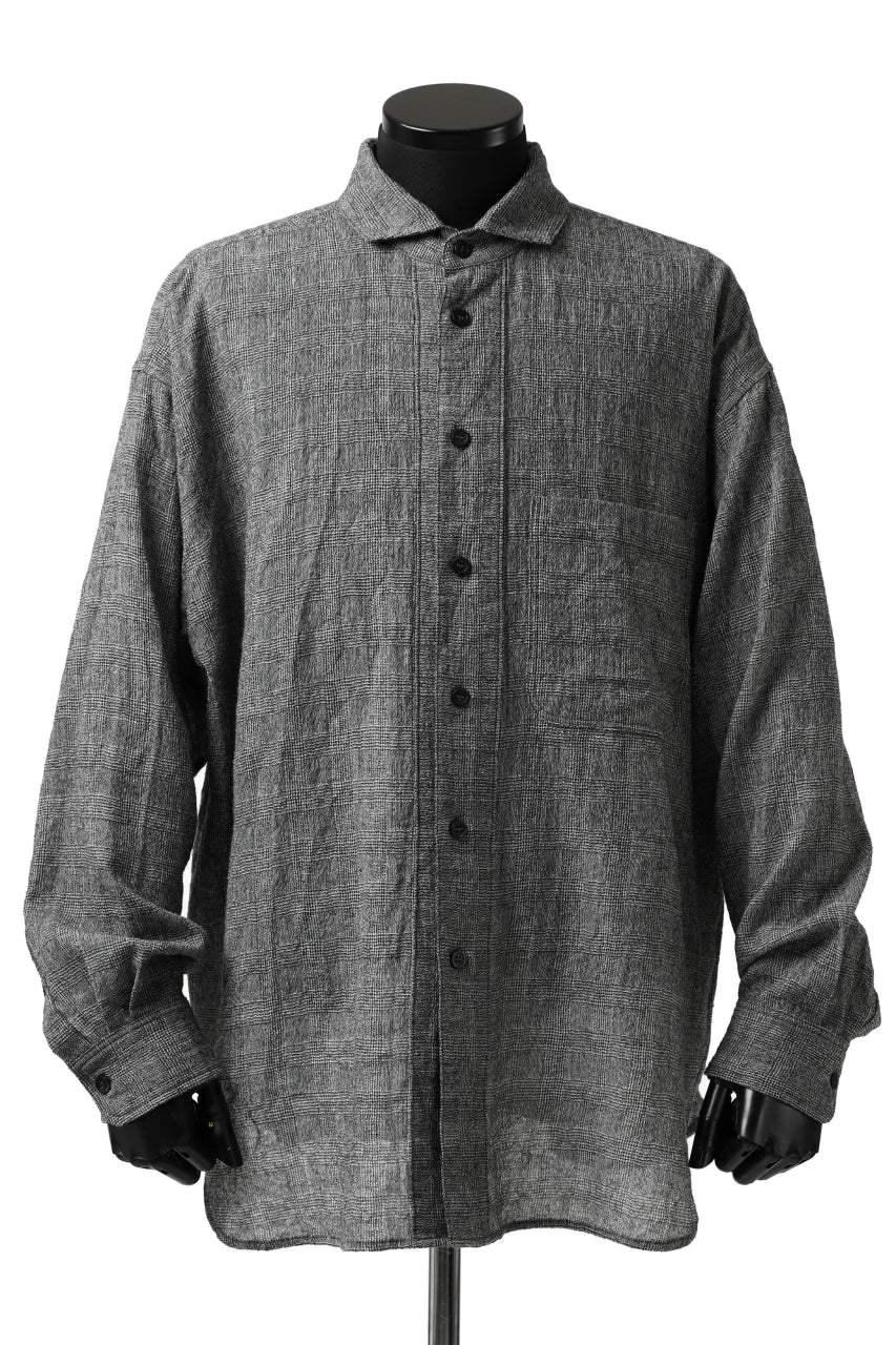 forme d'expression Oversized Shirt w/ Pocket (Glen Check)