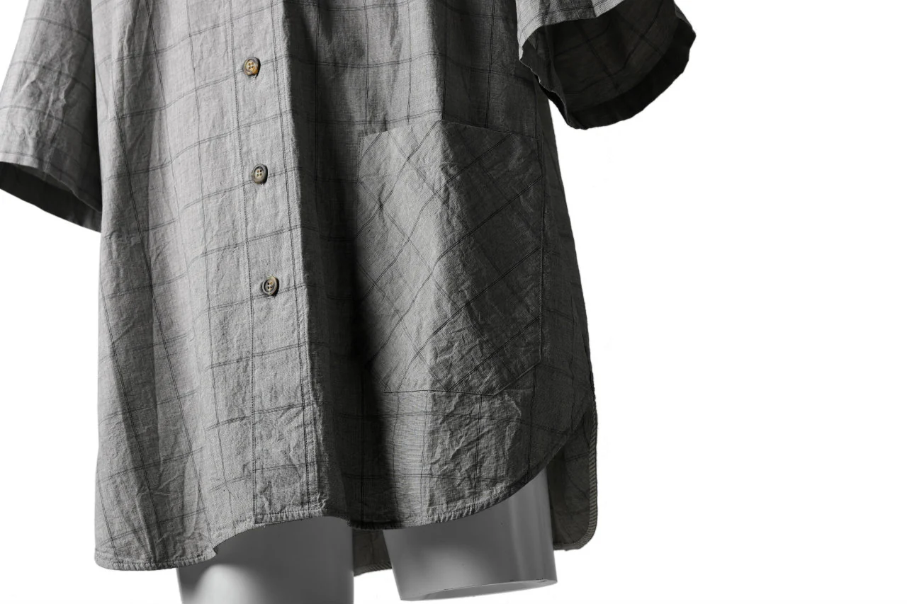 forme d'expression Round Hem Shirt  / Windpen Plaid (Hazy Grey) - Image 14