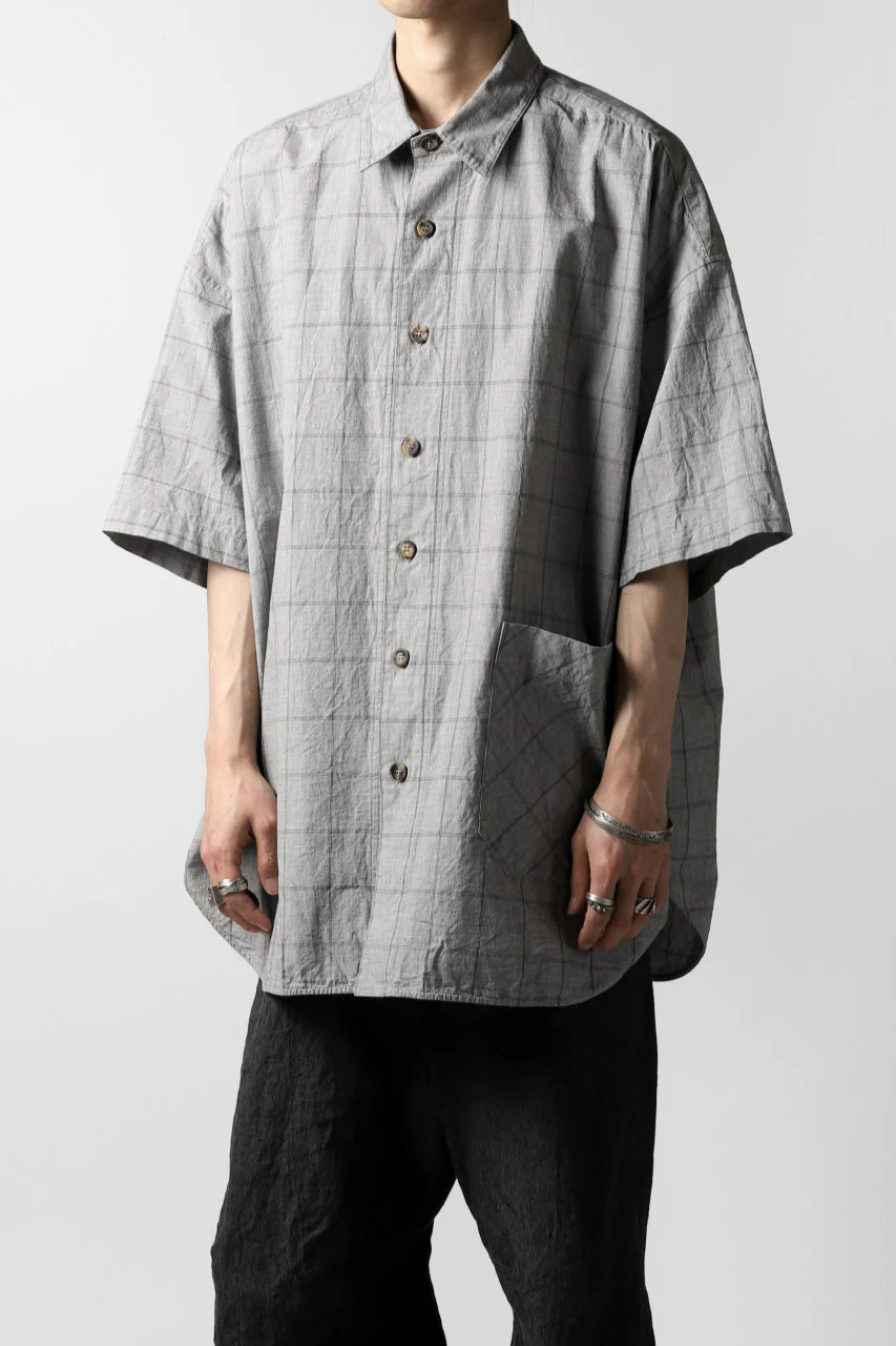 forme d'expression Round Hem Shirt  / Windpen Plaid (Hazy Grey) - Image 16