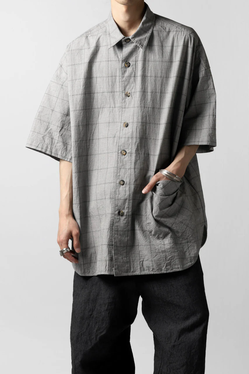 forme d'expression Round Hem Shirt  / Windpen Plaid (Hazy Grey) - Image 17