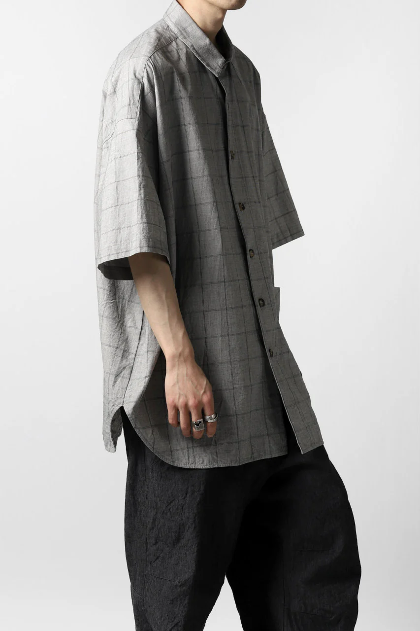 forme d'expression Round Hem Shirt  / Windpen Plaid (Hazy Grey) - Image 18