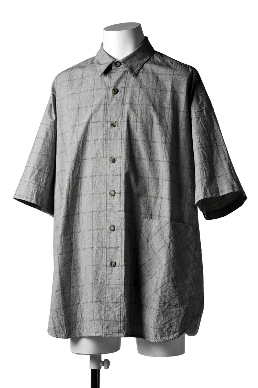 forme d'expression Round Hem Shirt  / Windpen Plaid (Hazy Grey) - Image 2