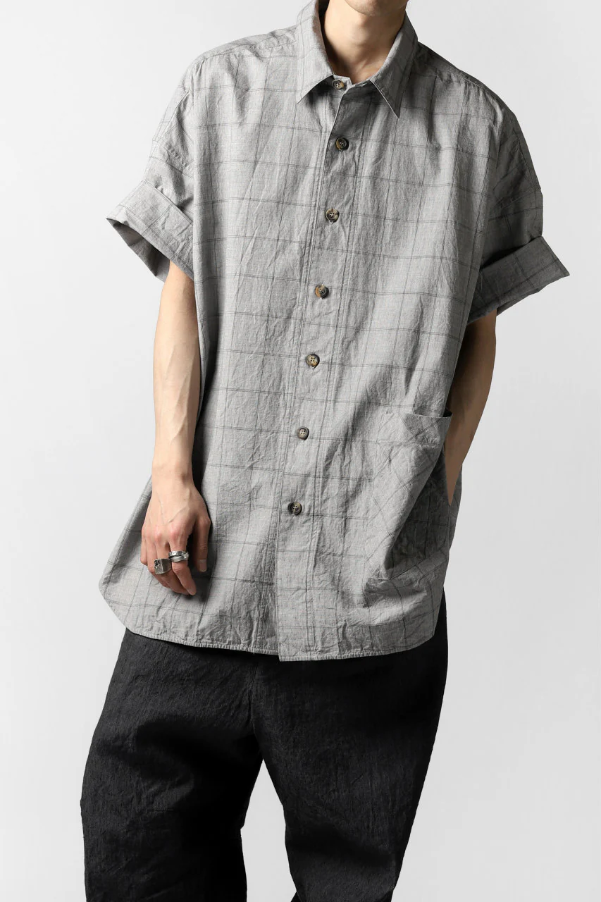 forme d'expression Round Hem Shirt  / Windpen Plaid (Hazy Grey) - Image 22
