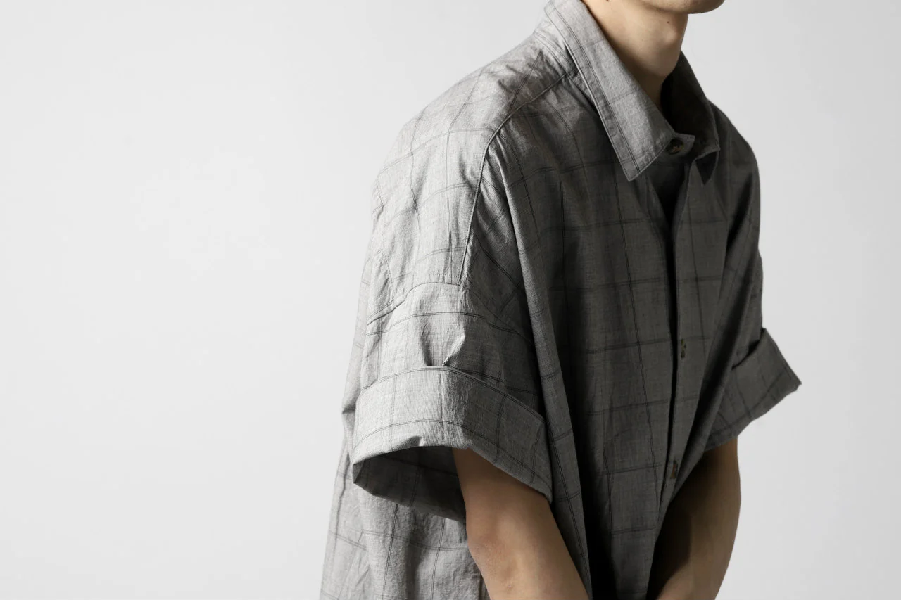 forme d'expression Round Hem Shirt  / Windpen Plaid (Hazy Grey) - Image 27