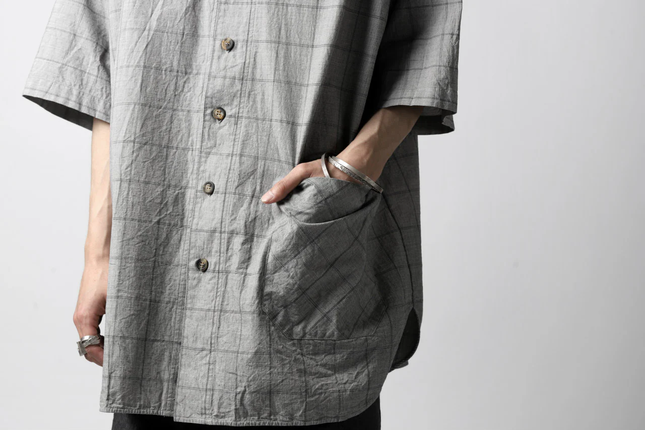 forme d'expression Round Hem Shirt  / Windpen Plaid (Hazy Grey) - Image 31