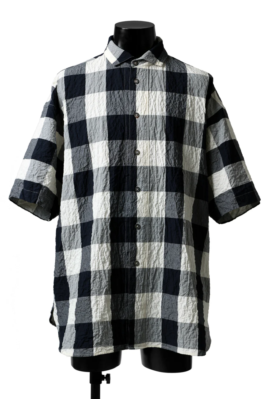 forme d'expression Short Sleeve Oversized Shirt (Big Check)