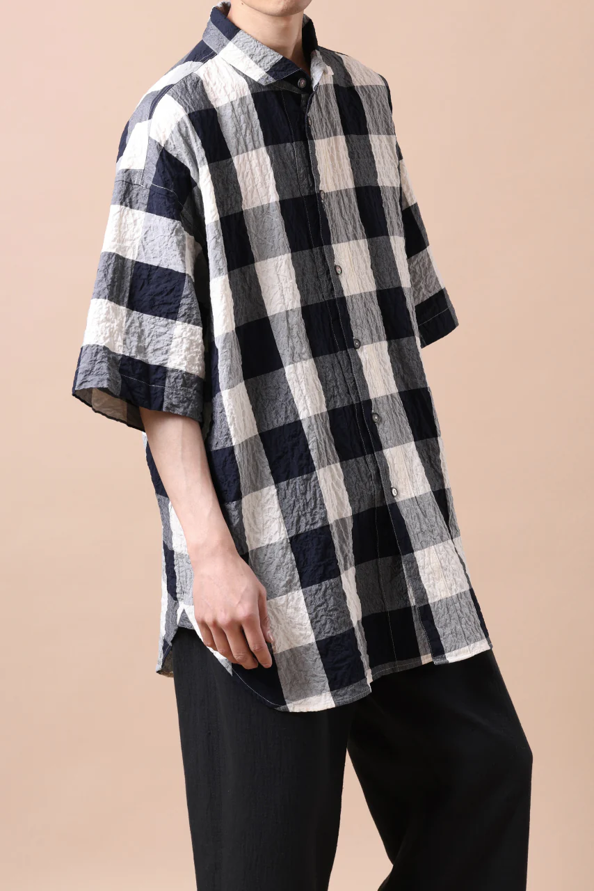 forme d'expression Short Sleeve Oversized Shirt (Big Check) - Image 20