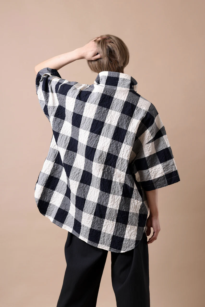 forme d'expression Short Sleeve Oversized Shirt (Big Check) - Image 24