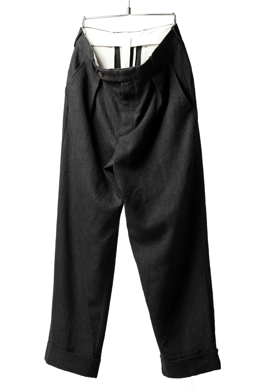 forme d'expression Tucked & Cuffed Trousers (Off Black) - Image 5