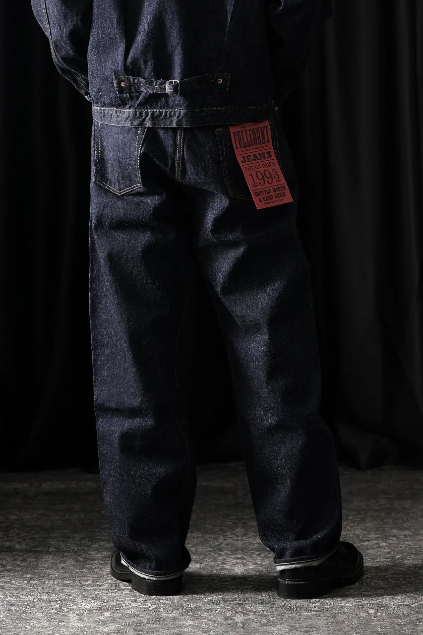 FULLCOUNT 0105W Wide Jeans / 13.7oz Zimbabwe Selvedge Denim (INDIGO BLUE / ONE WASHED) - Image 10