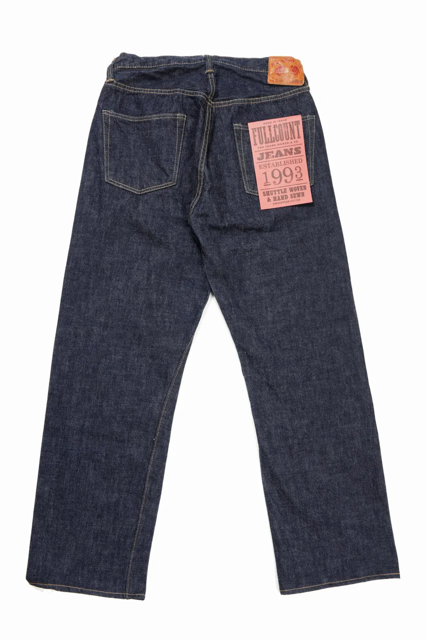 FULLCOUNT 0105W Wide Jeans / 13.7oz Zimbabwe Selvedge Denim (INDIGO BLUE / ONE WASHED) - Image 5