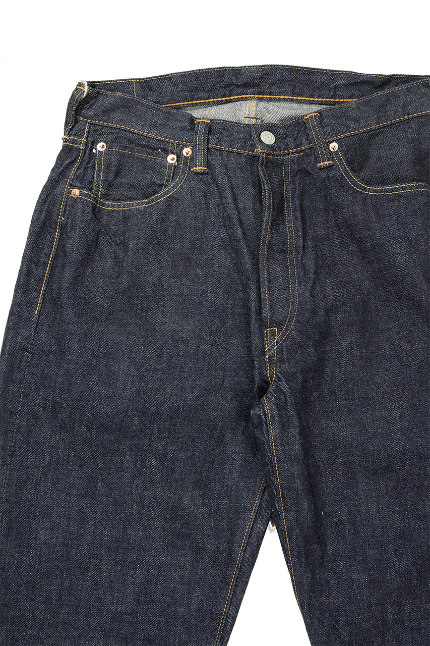 FULLCOUNT 0105W Wide Jeans / 13.7oz Zimbabwe Selvedge Denim (INDIGO BLUE / ONE WASHED) - Image 6