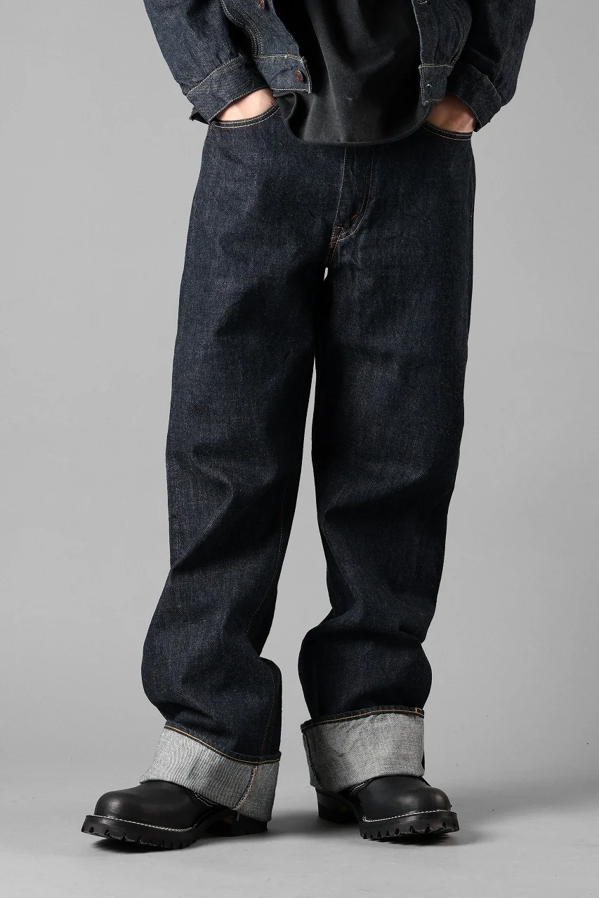 FULLCOUNT 0107W MONROE Wide Straight Jeans / 13.7oz Zimbabwe Selvedge Denim (INDIGO BLUE / ONE WASHED)