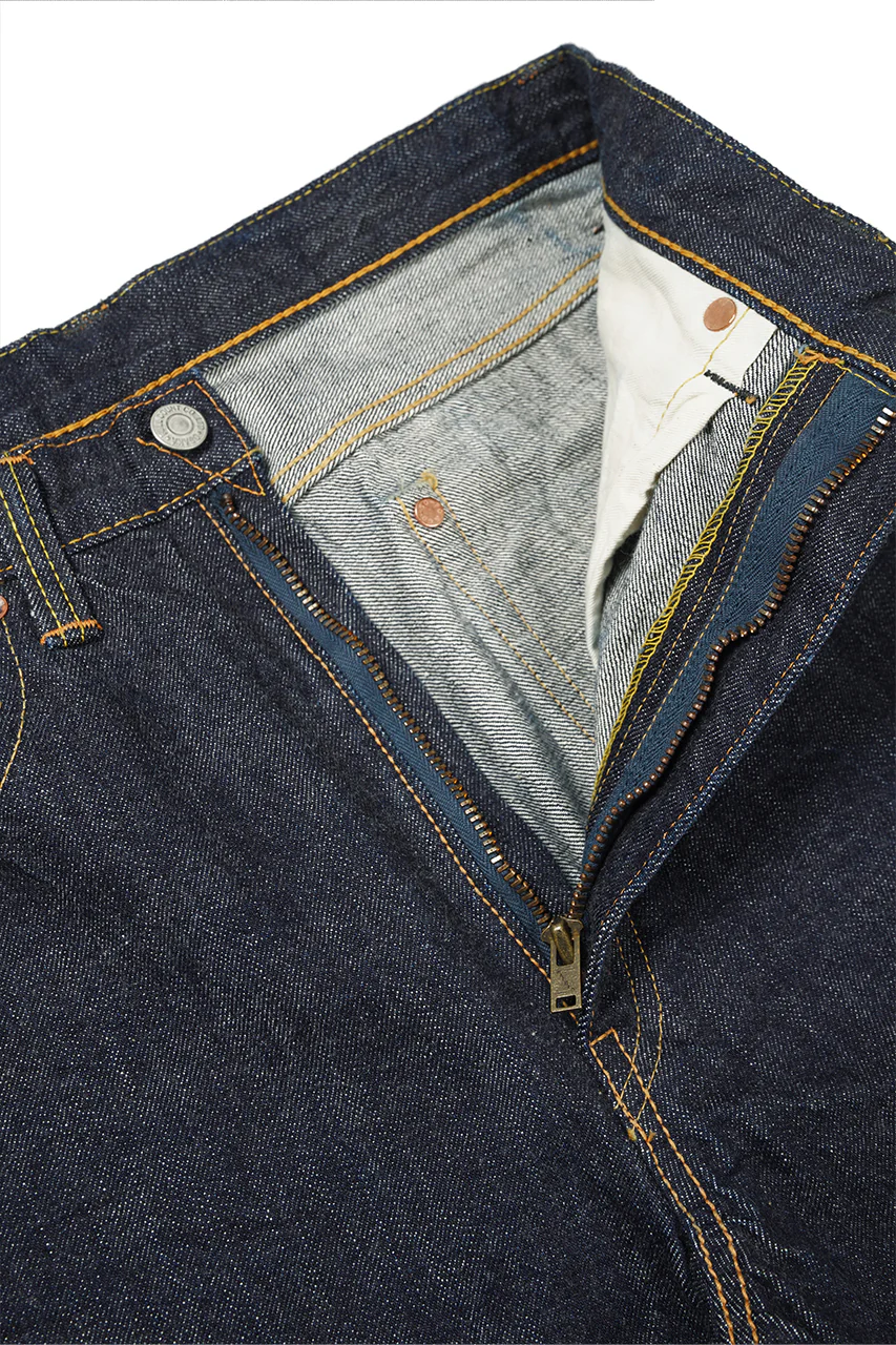 FULLCOUNT 0107W MONROE Wide Straight Jeans / 13.7oz Zimbabwe Selvedge Denim (INDIGO BLUE / ONE WASHED) - Image 6