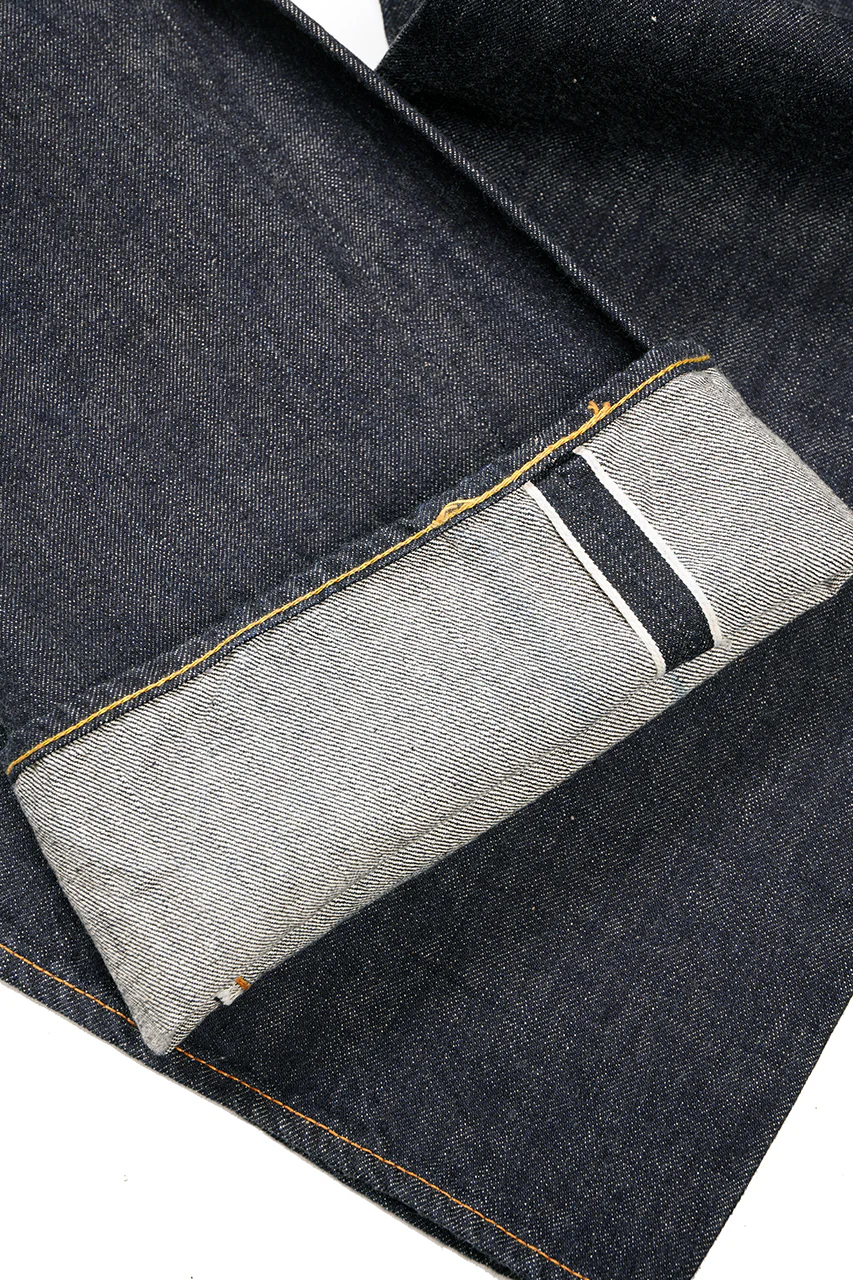 FULLCOUNT 0107W MONROE Wide Straight Jeans / 13.7oz Zimbabwe Selvedge Denim (INDIGO BLUE / ONE WASHED) - Image 7