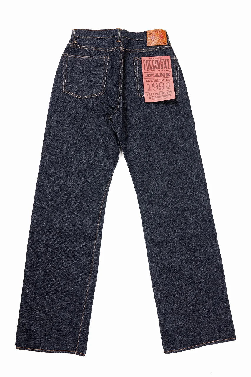 FULLCOUNT 0107W MONROE Wide Straight Jeans / 13.7oz Zimbabwe Selvedge Denim (INDIGO BLUE / ONE WASHED) - Image 8