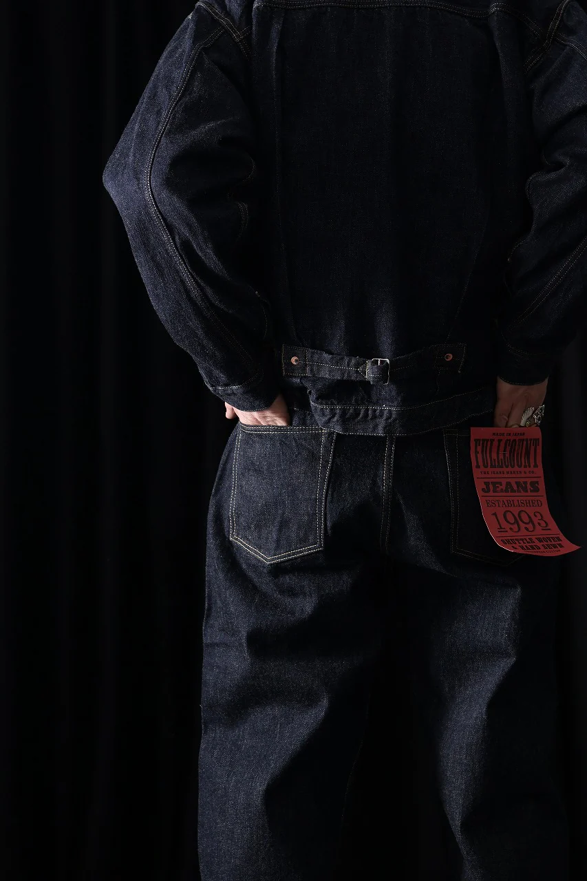 FULLCOUNT 0107W MONROE Wide Straight Jeans / 13.7oz Zimbabwe Selvedge Denim (INDIGO BLUE / ONE WASHED) - Image 9